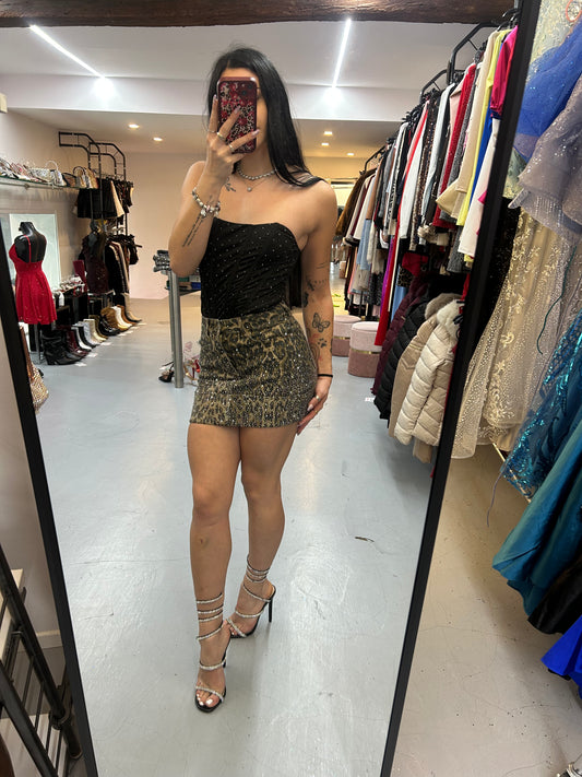 Gonna Leopard in jeans