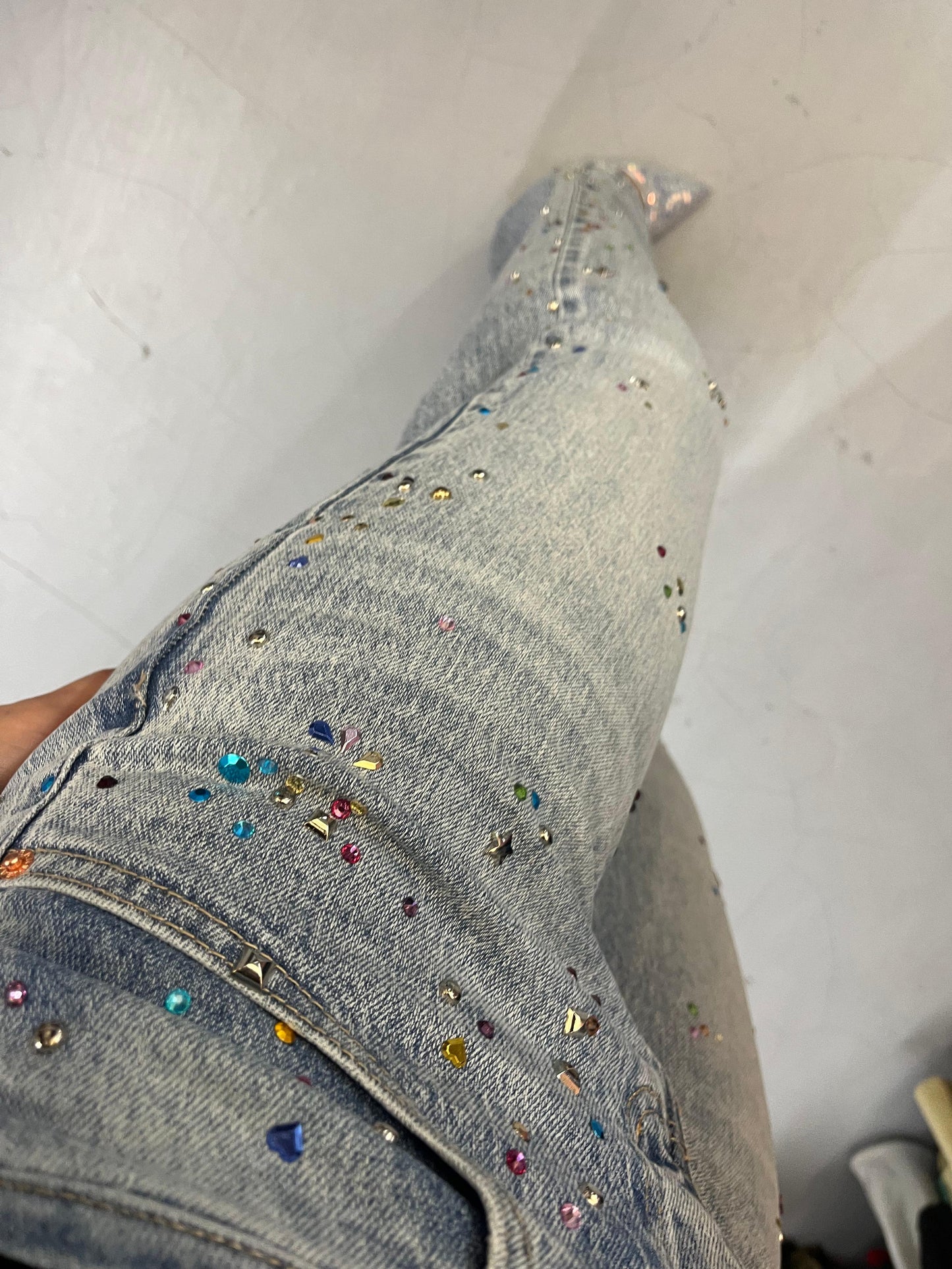 Jeans glitter multicolor