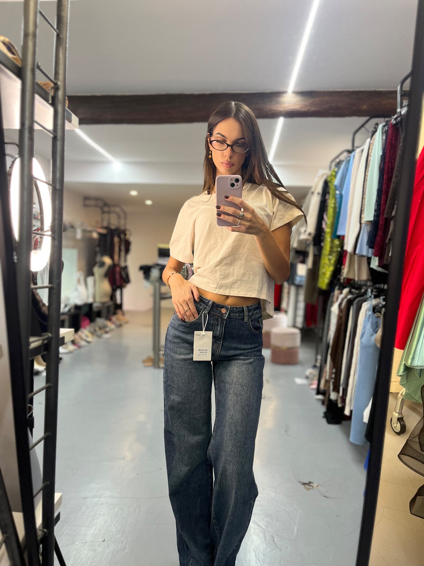 Jeans tasca Leopard