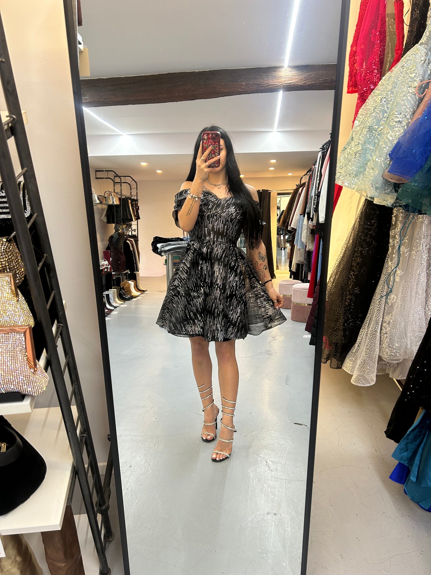 Abito da cerimonia corto fiocco