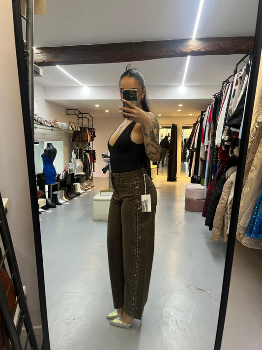 Jeans marroni glitter