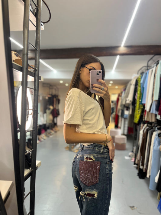 Jeans tasca bordeaux