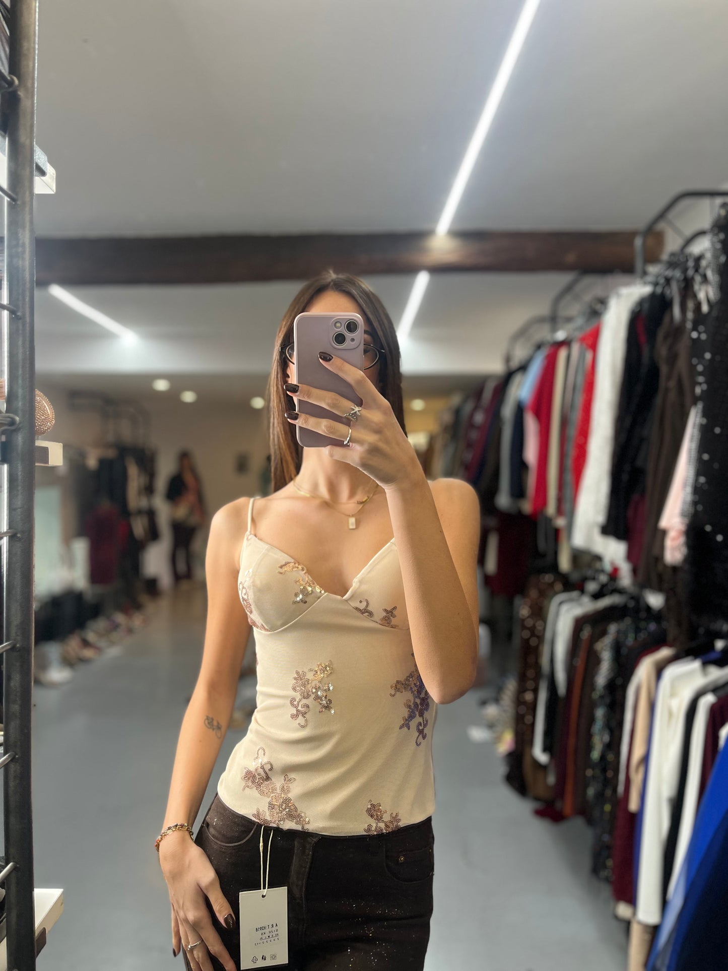 Canottiera glitter